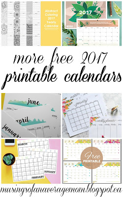 free 2017 printable calendars