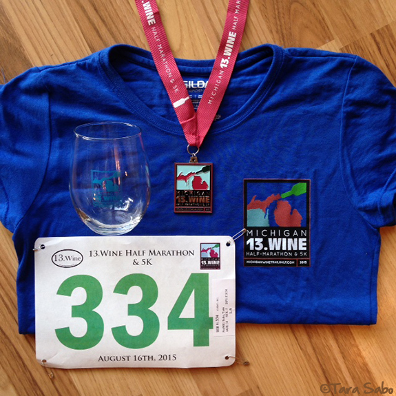 run Michigan, pure Michigan, Southwest Michigan, Wine Glass, race bib, race bling, 13.wine