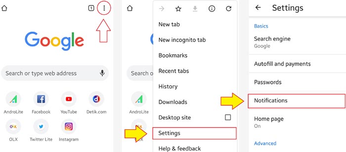 Cara Matikan / Nonaktifkan Notifikasi Chrome Di Android - Androlite.com