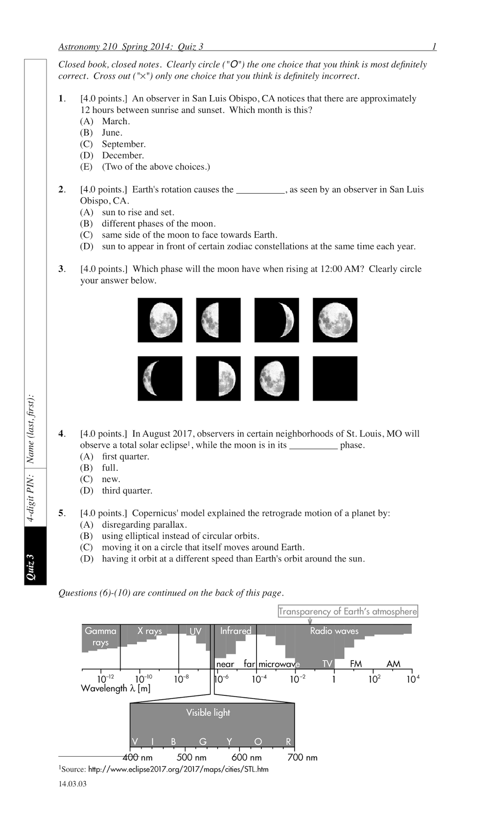 Pdog's blog boring but important Astronomy quiz archive telescopes