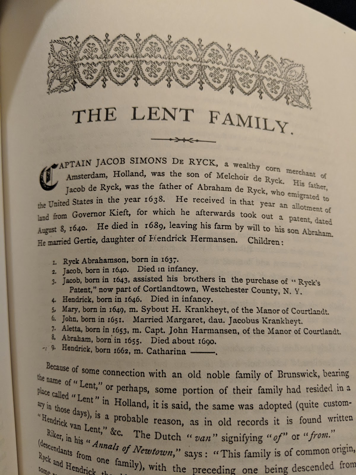 Nozell, rhymes with Oh Hell History of the Lent (Van Lent) Family in