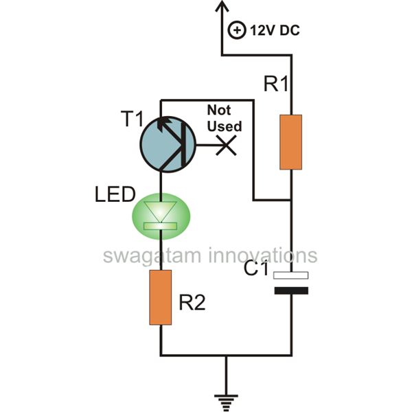 Single Transistor LED Flasher Circuit