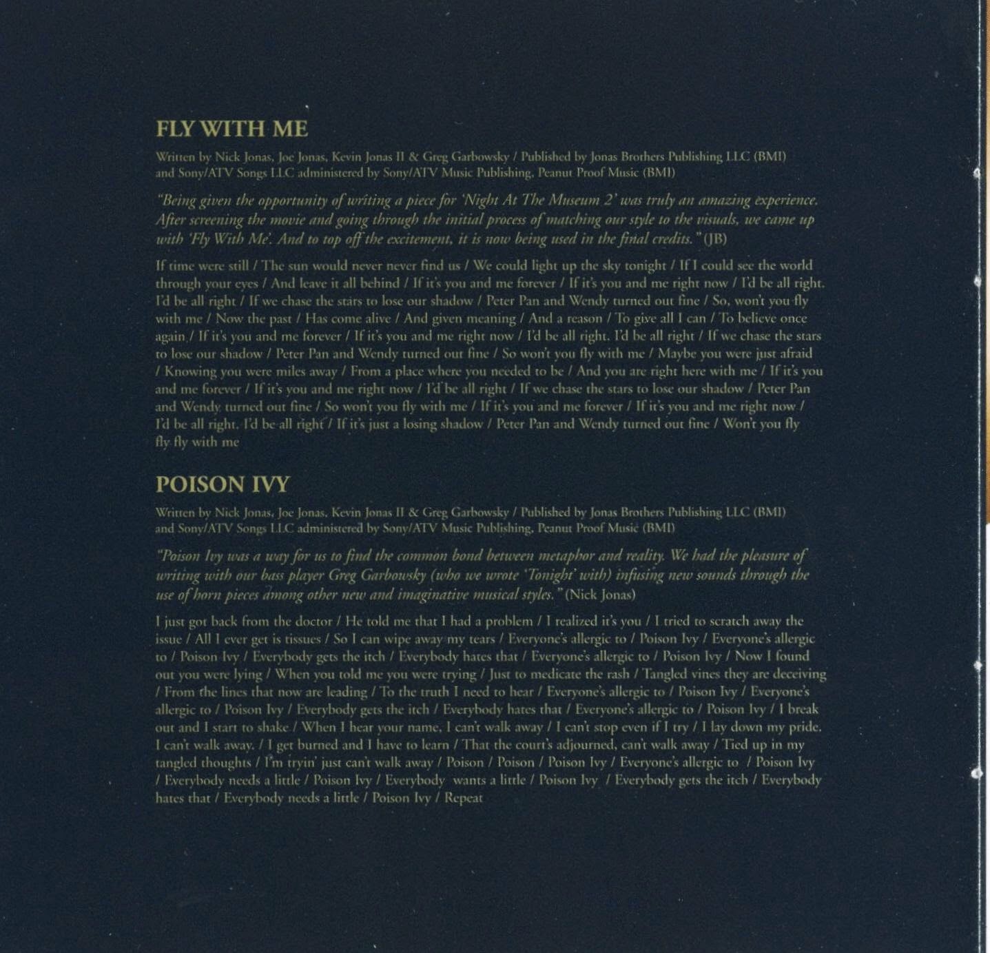 Encarte Jonas Brothers Lines, Vines And Trying Times Encartes Pop