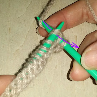 イギリスゴム編みの編み方, how to knit Brioche Stitch also called fisherans rib, 元宝针教程