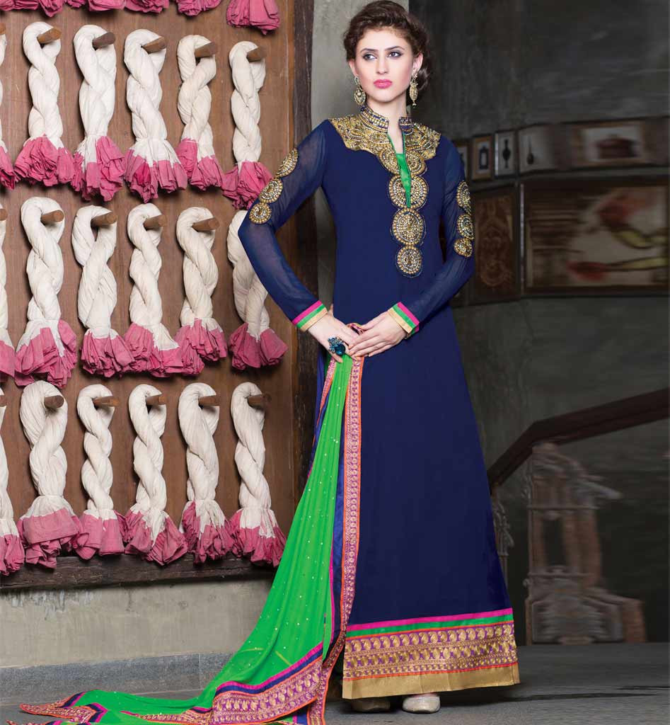 BLUE FULL LENGTH STRAIGHT SUIT