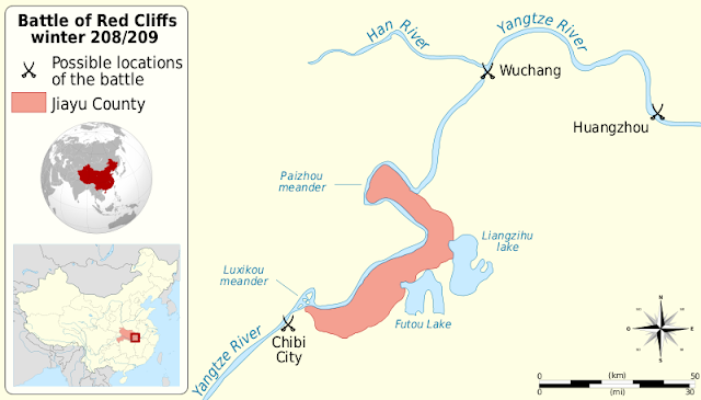 แผนที่สามก๊ก ในศึกผาแดง Battle of Red Cliffs A.D.208 Map แบบที่ 2