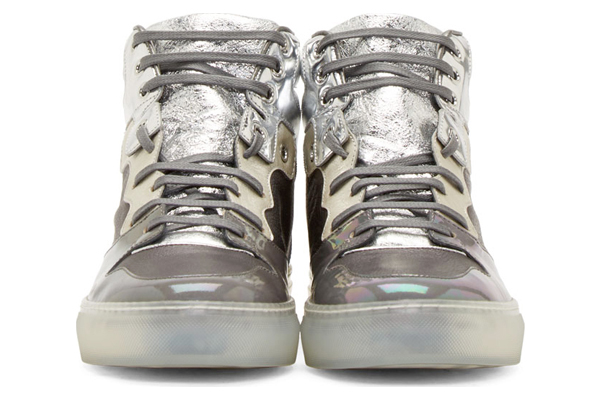 Hvornår Snavset Flyselskaber Fusion Of Effects: Object of Desire: Balenciaga Silver Metallic Leather  High-Top Sneakers