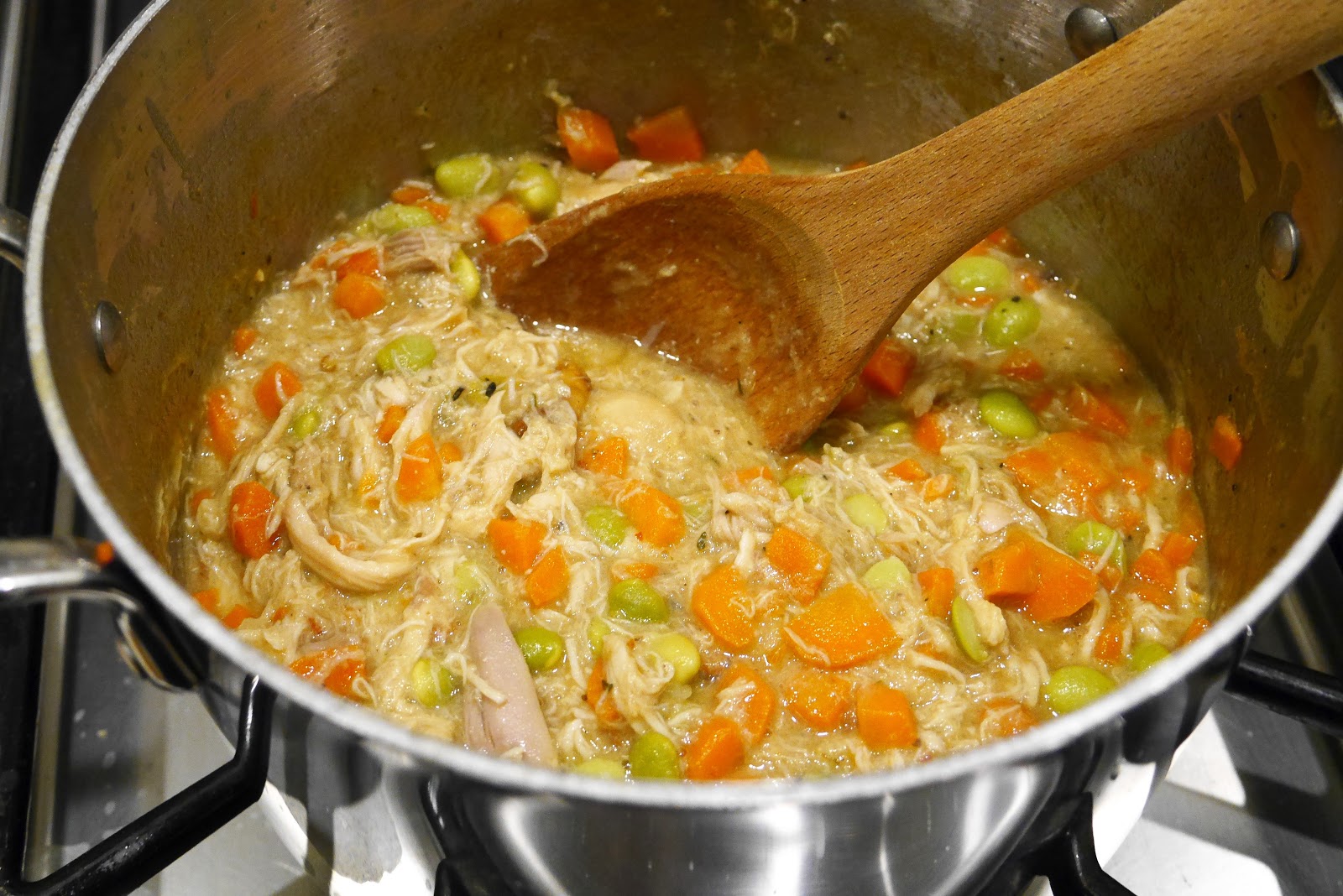 FEAST EVERYDAY Waffles with Chicken Pot Pie Gravy