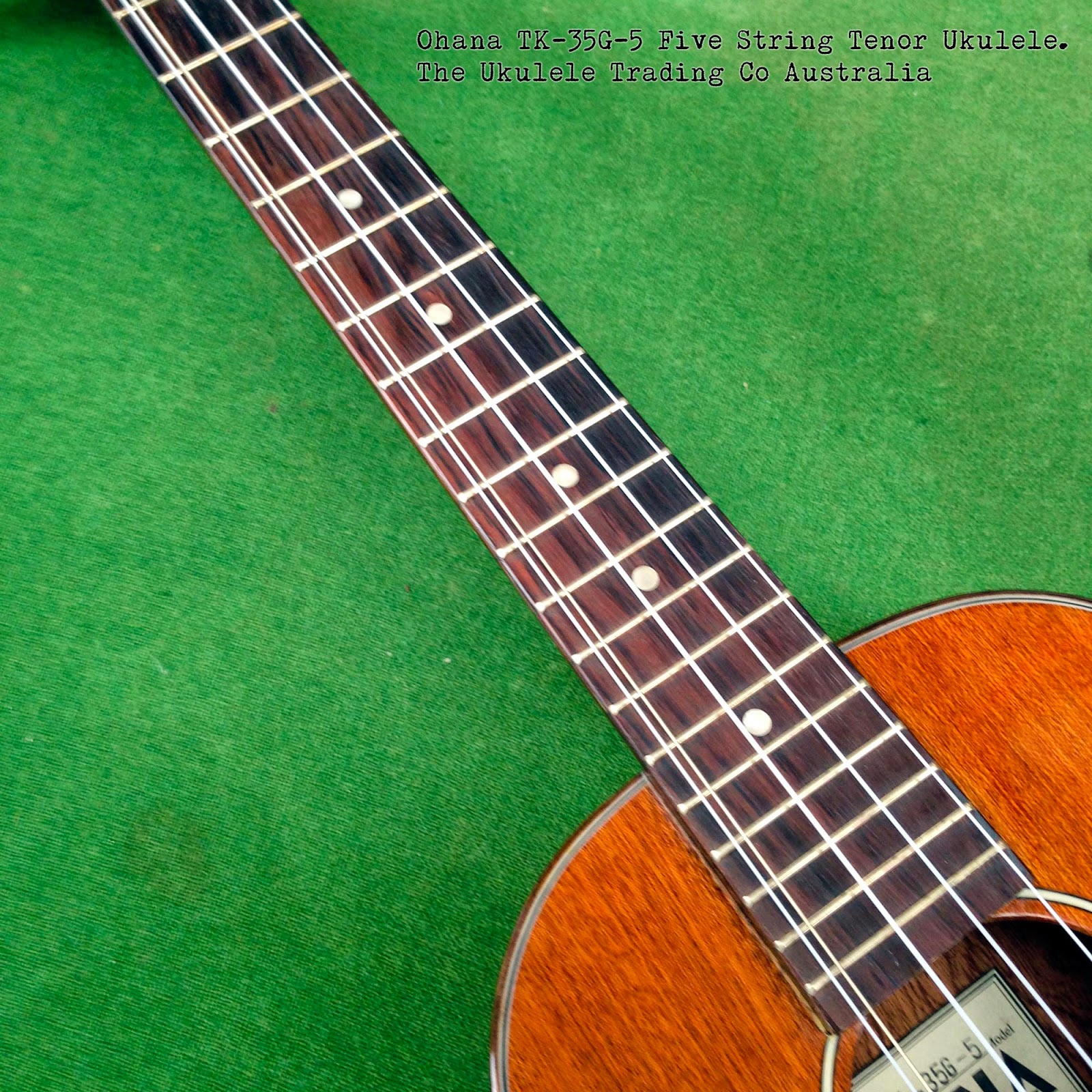 Five String Ukulele Ohana TK35G5 Tenor Size Uke The Ukulele Trading