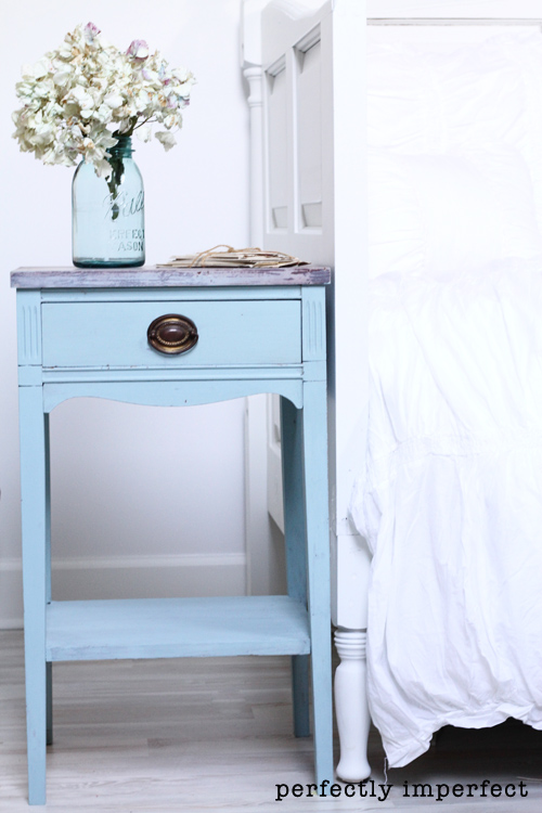 Embellish & Restore BlueGrey End Table