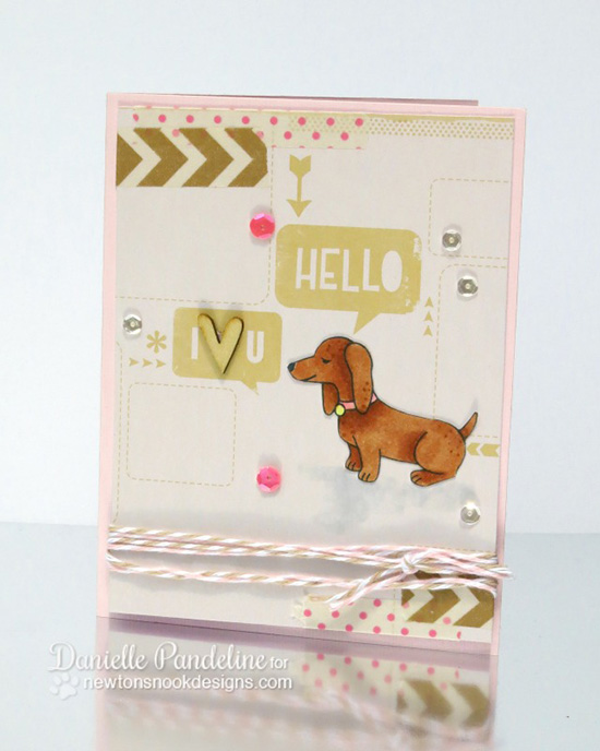  Dachshund Hello Card by Danielle Pandeline | Delightful Doxies Stamp set by Newton's Nook Designs