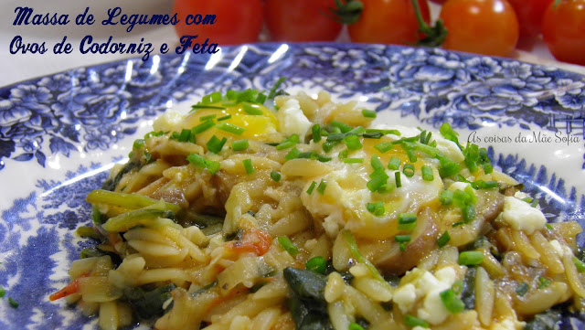 Massa de Legumes com Ovos de Codorniz e Feta - Sexta Feira Vegetariana