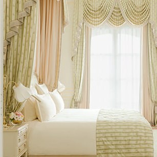 Breathtaking feminine pale pink and green suite in renovated Ritz Paris