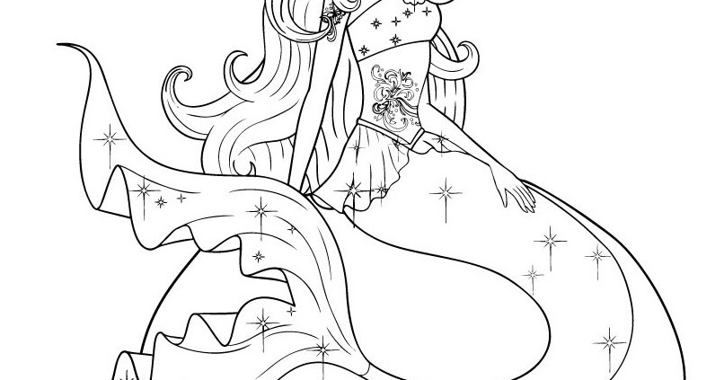 gambar mewarnai barbie princess charm school