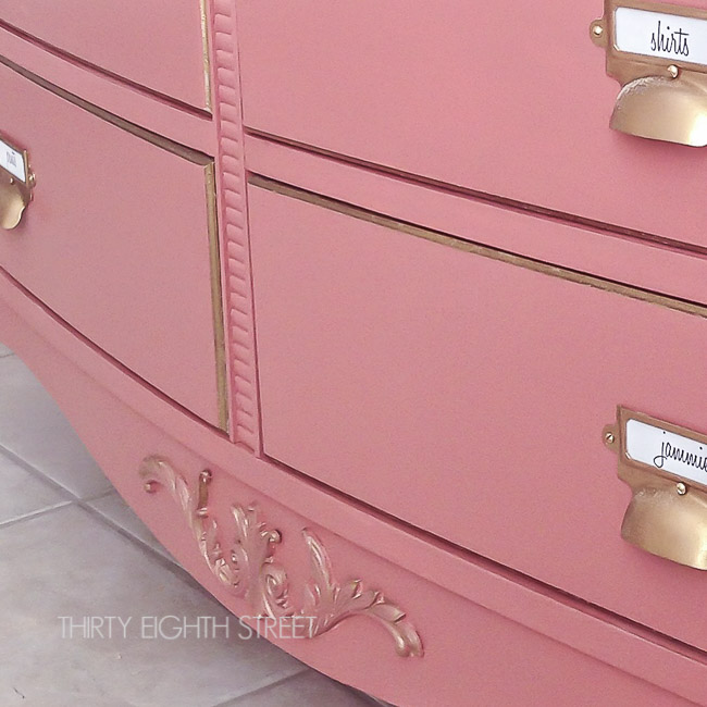 Pink Chalk Painted Card Catalog Dresser Thirty Eighth Street