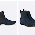 Botine dama inalte de toamna piele intoarsa bleumarin Tamaris