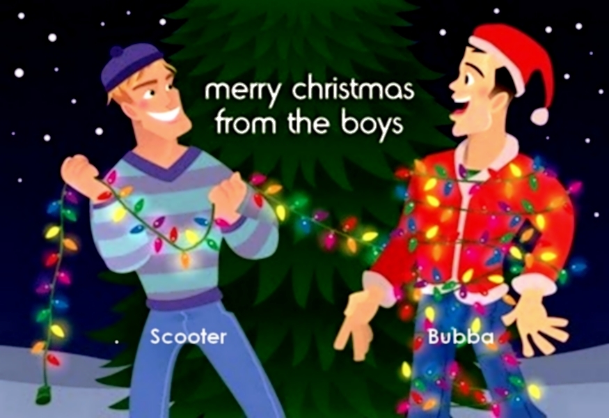 Funny Gay Xmas Tree Personalized Christmas Card.