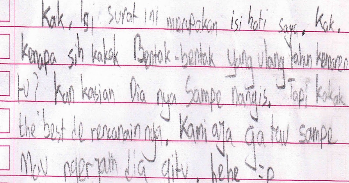 Contoh Surat Cinta Singkat Untuk Kakak Osis Laki Laki Contoh Surat