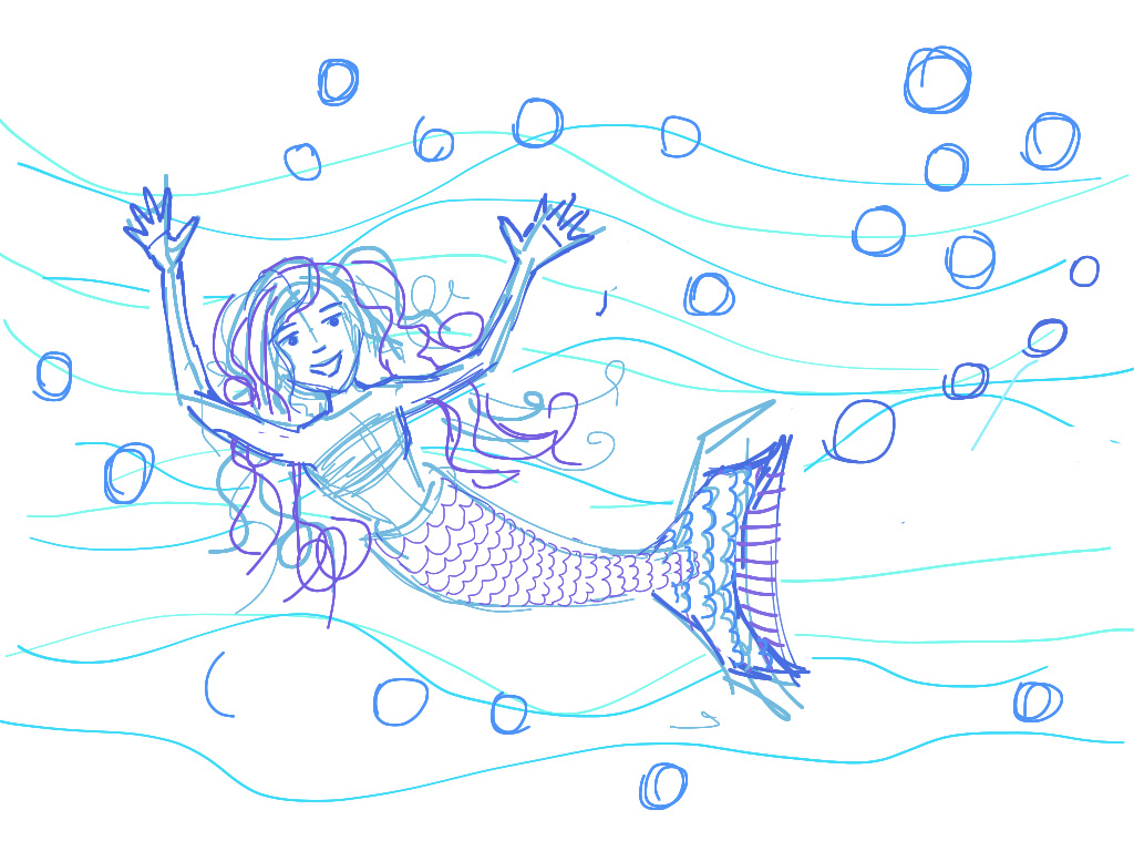 Kirsten Draws: iPad Drawings: Mermaids