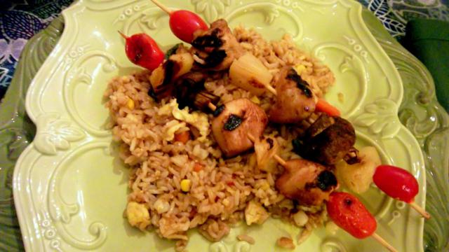 Hawaiian Chicken Kabobs are bursting with sweet and salty flavors, and are loaded with pineapple and tomatoes! Slice of Southern