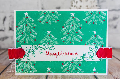 Christmas Card with a Patterned Paper Background Made Using Supplies from Stampin' Up! UK - Buy Stampin' Up! Here