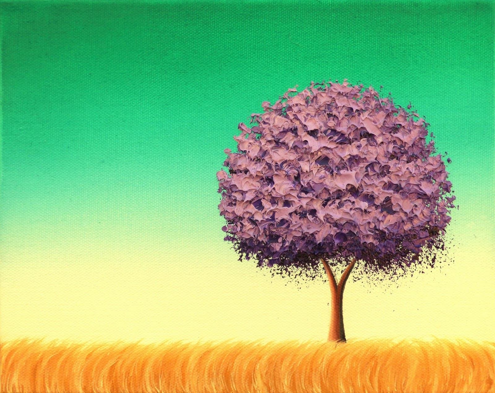 Bing Art by Rachel Bingaman Purple Tree Painting, Minimalist Art on