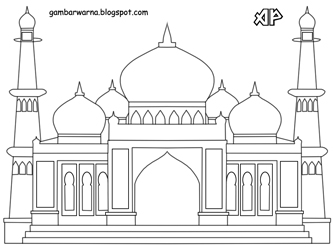 Mewarnai Gambar  Masjid  Belajar Mewarnai Gambar 