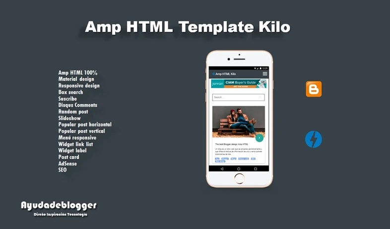 Amp HTML Blogger Template - Free Template AMP Kilo