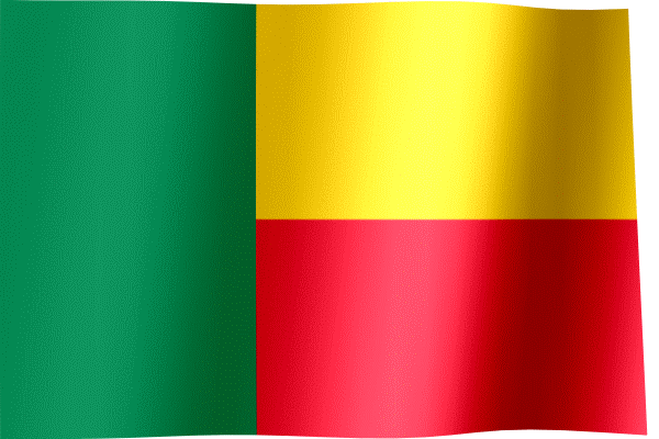 Waving Flag of Benin (Animated Gif)