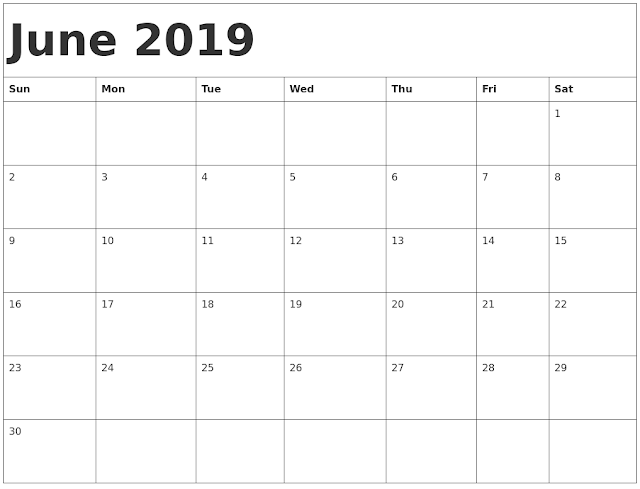 June 2019 Printable Calendar, June 2019 Blank Calendar, June 2019 Calendar Template, June 2019 Calendar Printable, June 2019 Calendar, June Calendar 2019, December Calendar, Print June Calendar 2019, Calendar 2019 June, June Templates Calendar 2019