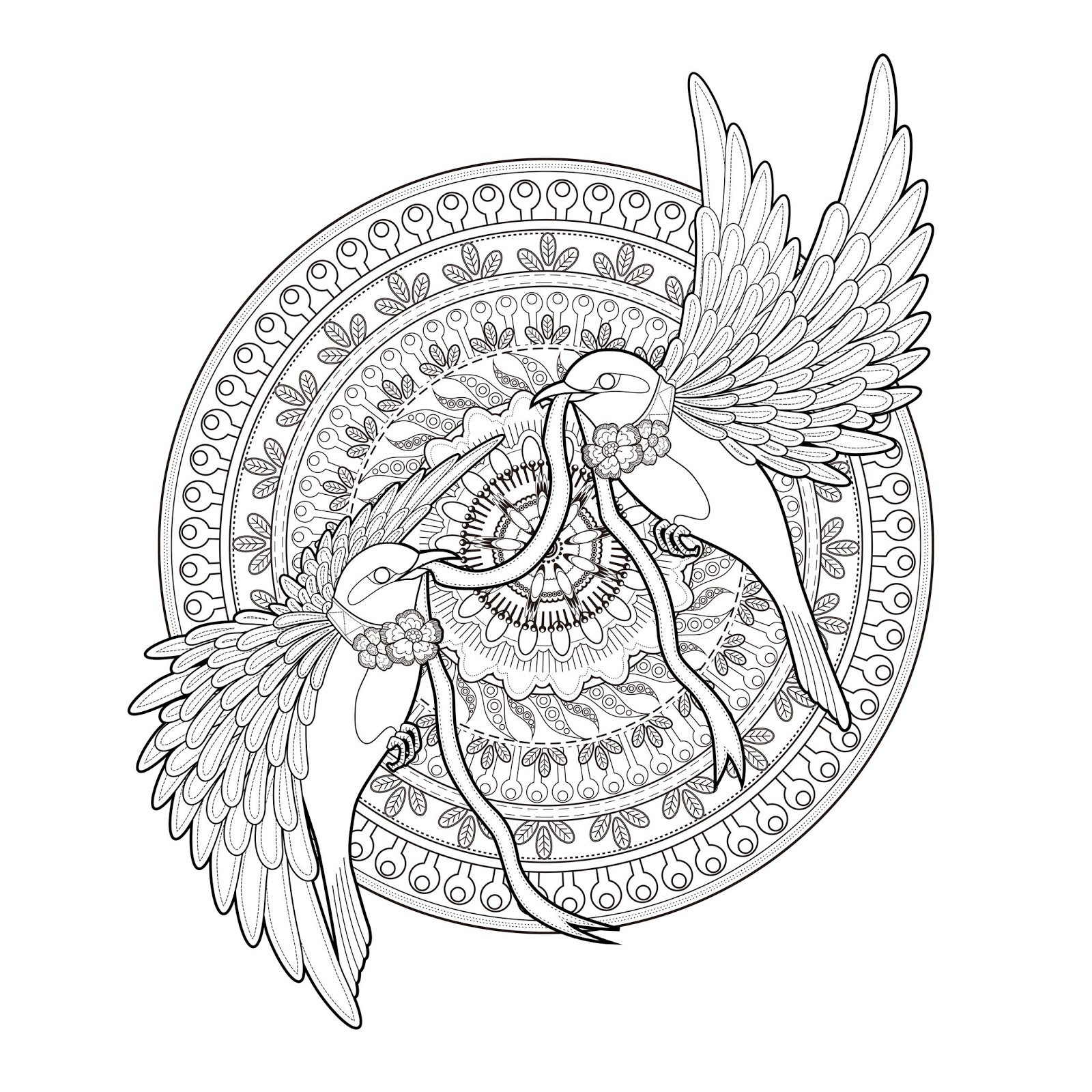 Tier und Blumen Mandala free download | Free Mandala Download