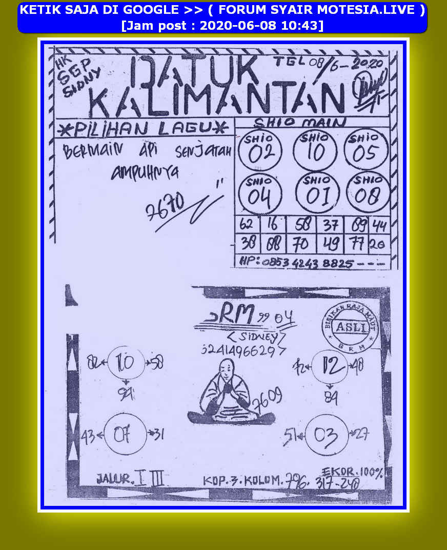 1 New Message Kode Syair Sydney 8 Juni 2020 Forum Syair Togel Hongkong Singapura Sydney