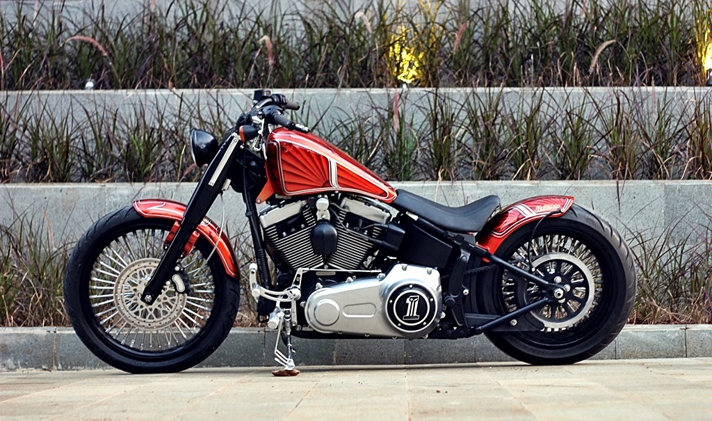 Foto Modifikasi Motor Harley Davidson Softail Fatboy Lo