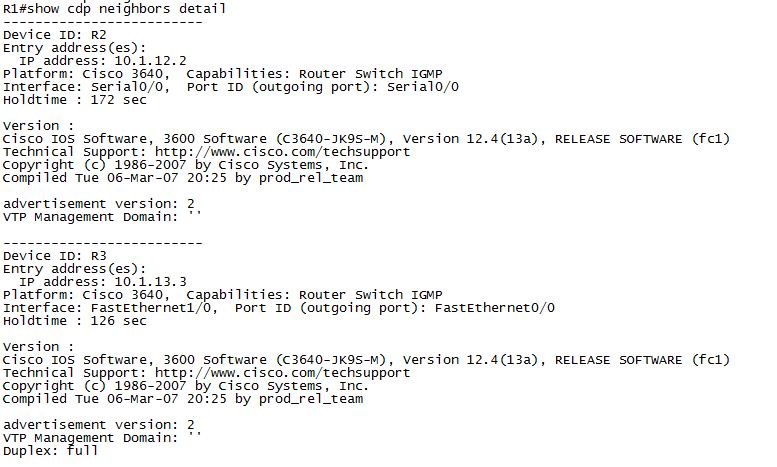 NETWORKING DIARY: show cdp entry * (or) show cdp neighbors detail