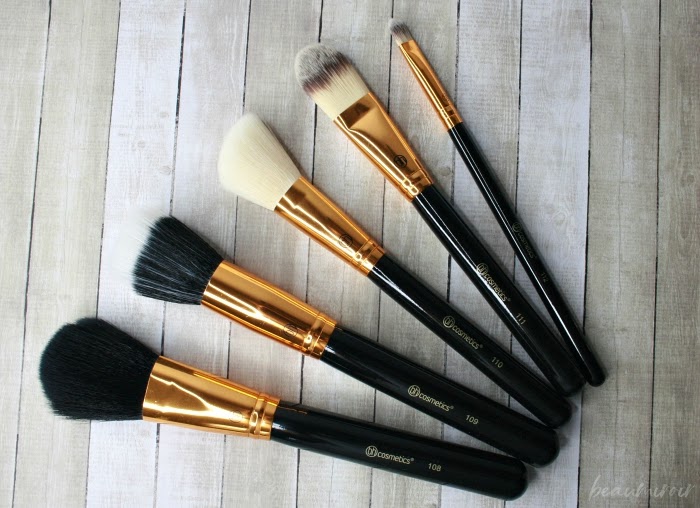 powder brush duo fiber contour foundation concealer set cruelty-free synthetic hair