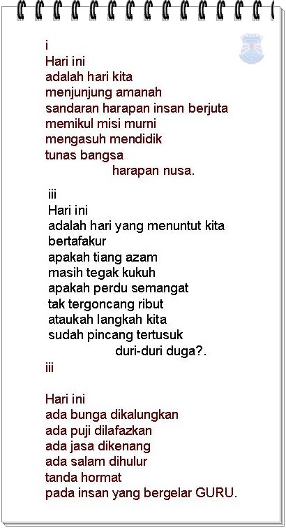 Bahasa Melayu Tingkatan 2: HARI GURU