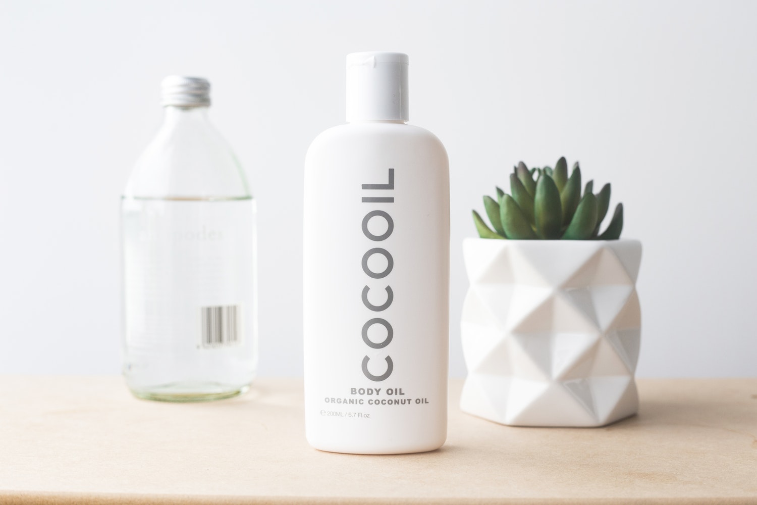 a bottle of coconut oil for skin care
