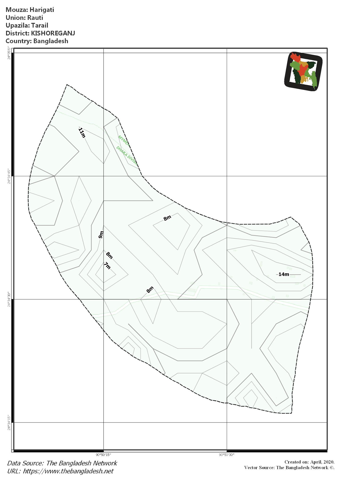 Map of Harigati Mouza of Tarail Upazila, KISHOREGANJ Map of Harigati Mouza of Tarail Upazila, KISHOREGANJ, Bangladesh.