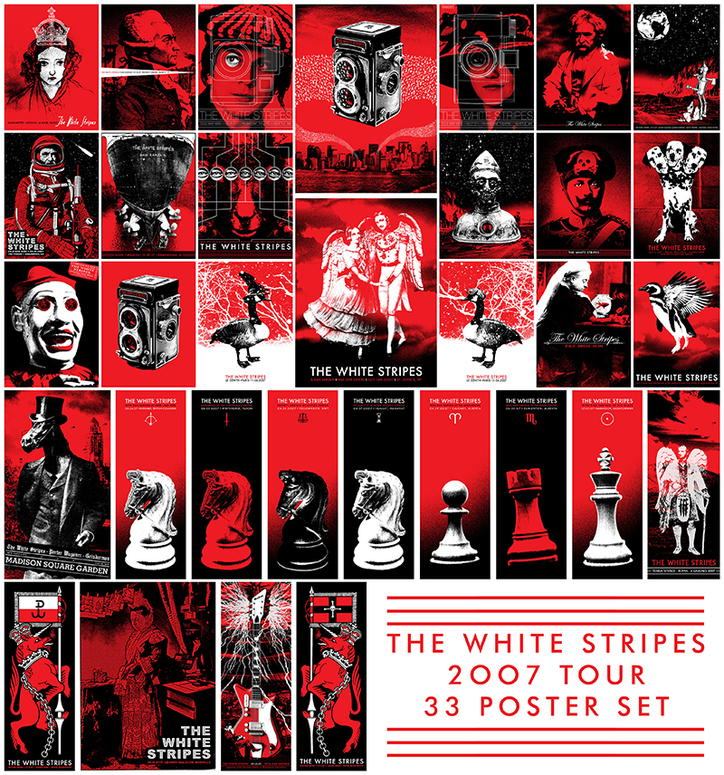 INSIDE THE ROCK POSTER FRAME BLOG White Stripes Rob Jones 2007 Set of