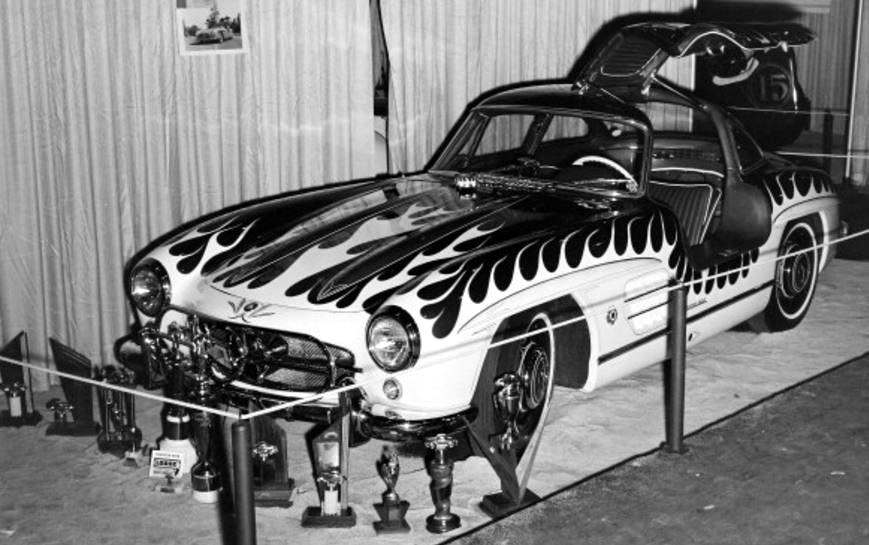 Just A Car Guy: Ever hear about how Von Dutch pissed off the Mercedes and  sports car people? Did a flame job on a 300 SL gullwing Benz and put it in
