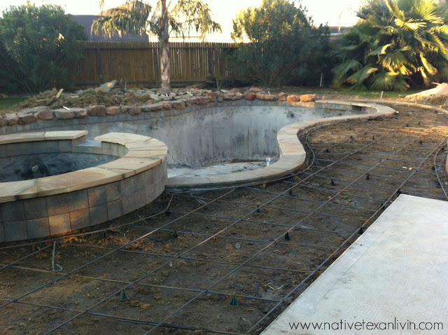 Rebar for deck on new pool build Informative step by step pool building process with pictures showing every phase