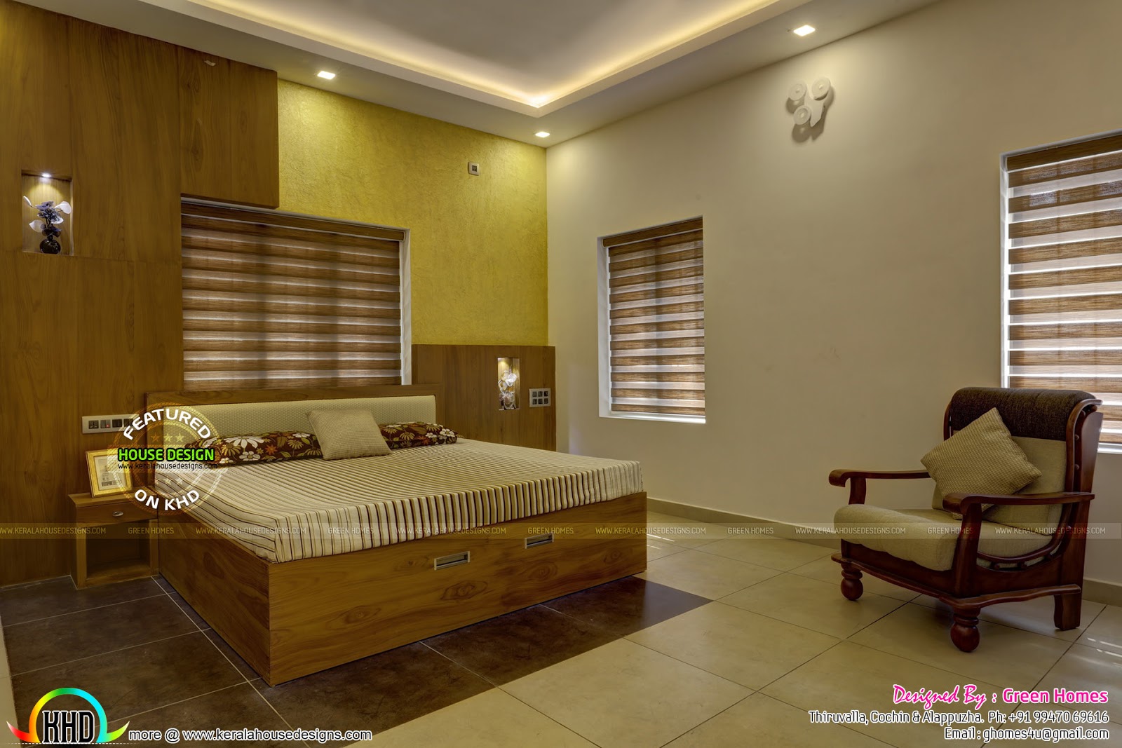 Exterior and interior of Finished 5 bedroom home - Kerala home design