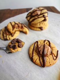 Peanut Butter & Chocolate Thumbprint Cookies for #chocPBday