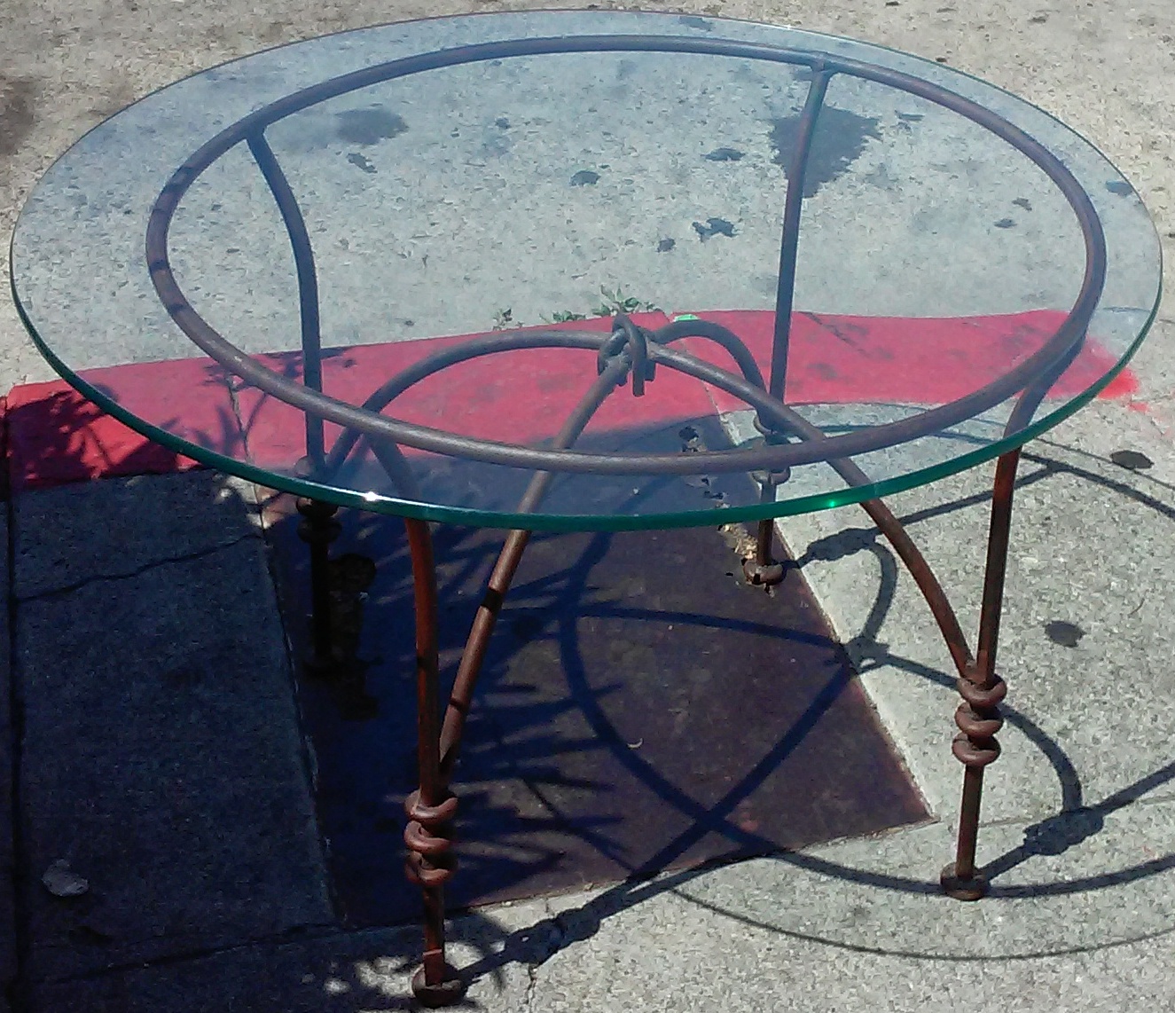 UHURU FURNITURE & COLLECTIBLES SOLD Wrought Iron and Glass End Table 35