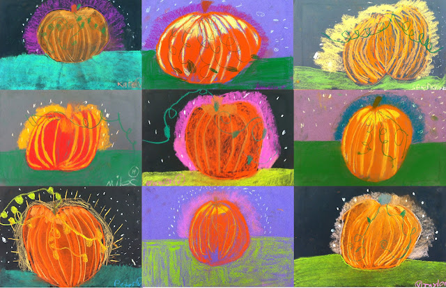 ART with Mrs. A: Chalk Pastel Pumpkins