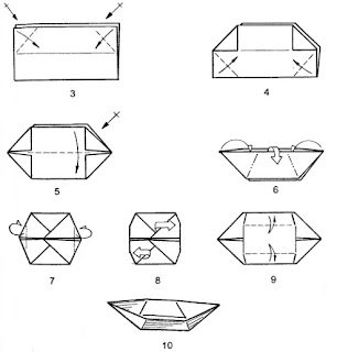 бумажный кораблик схема оригами