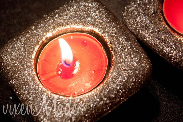 glitter candle holders