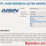 Lowongan Kerja Paling Baru 2015/2016 di PT.Aisin Indonesia (Astra Group)