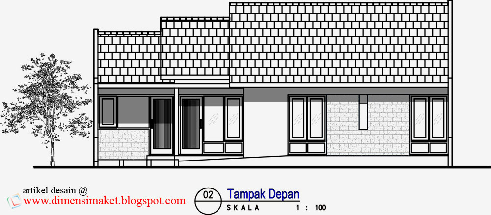 Desain Rumah 003 : Contoh Desain Rumah Tinggal 1 lantai di lahan 13 m 