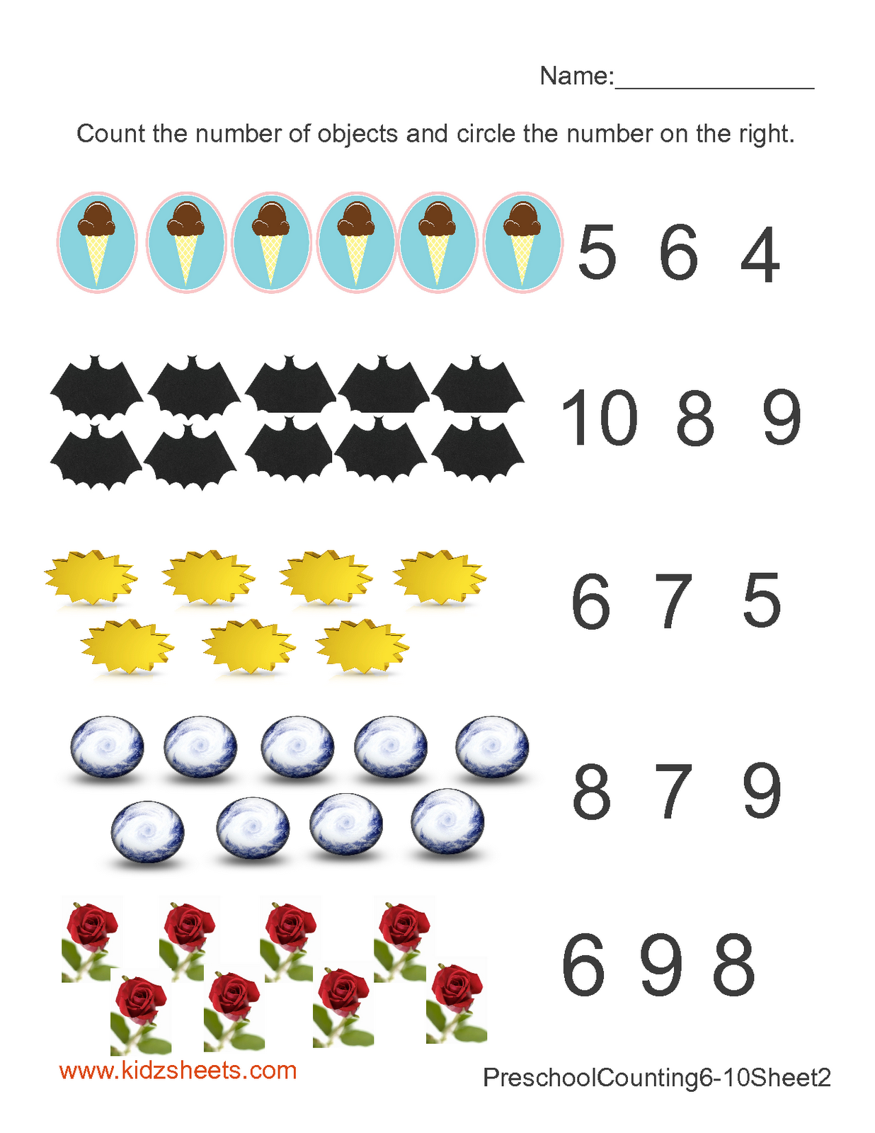 Counting The Numbers Worksheet